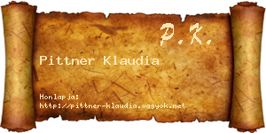 Pittner Klaudia névjegykártya